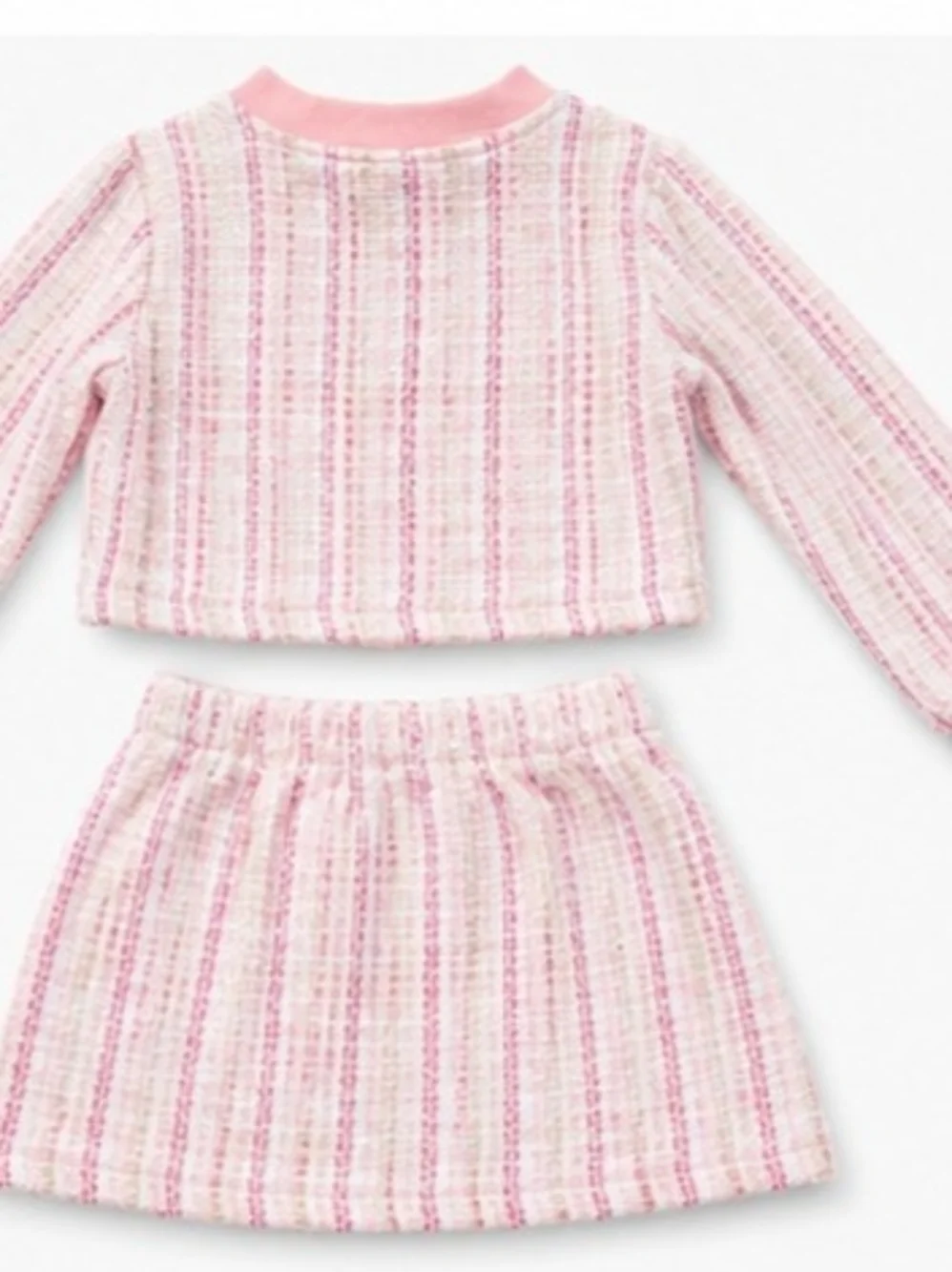 SHEIN Girls Pink Tweed Jacket & Skirt Set | Tagged 130 | Fits 4T–5T